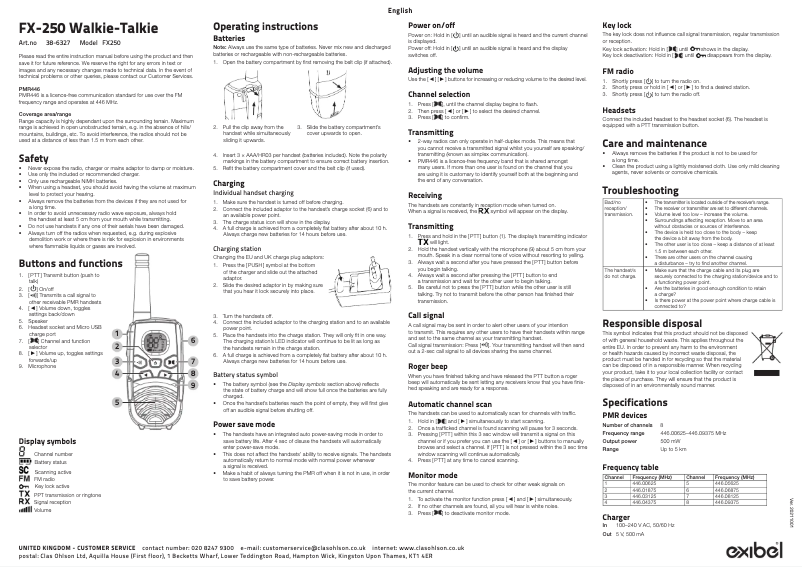 Página 1 del manual Manual de usuario Exibel FX-250