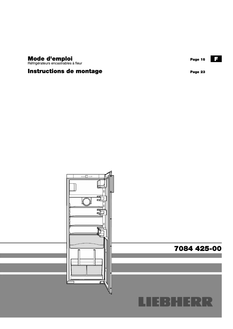 Page n°1 - Manuel utilisateur Liebherr EKFPC 2854