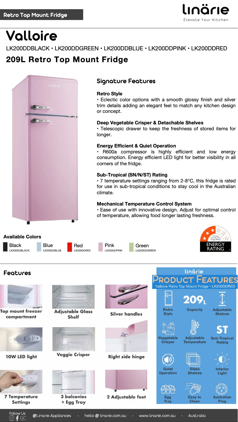 Página 1 del manual Ficha técnica Linarie Valloire LK200DD