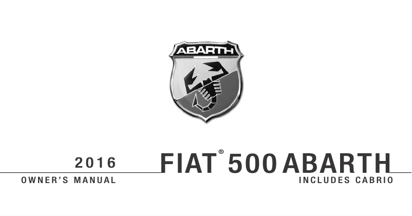 Page 1 de la notice Manuel utilisateur Fiat 500 Abarth (2016)