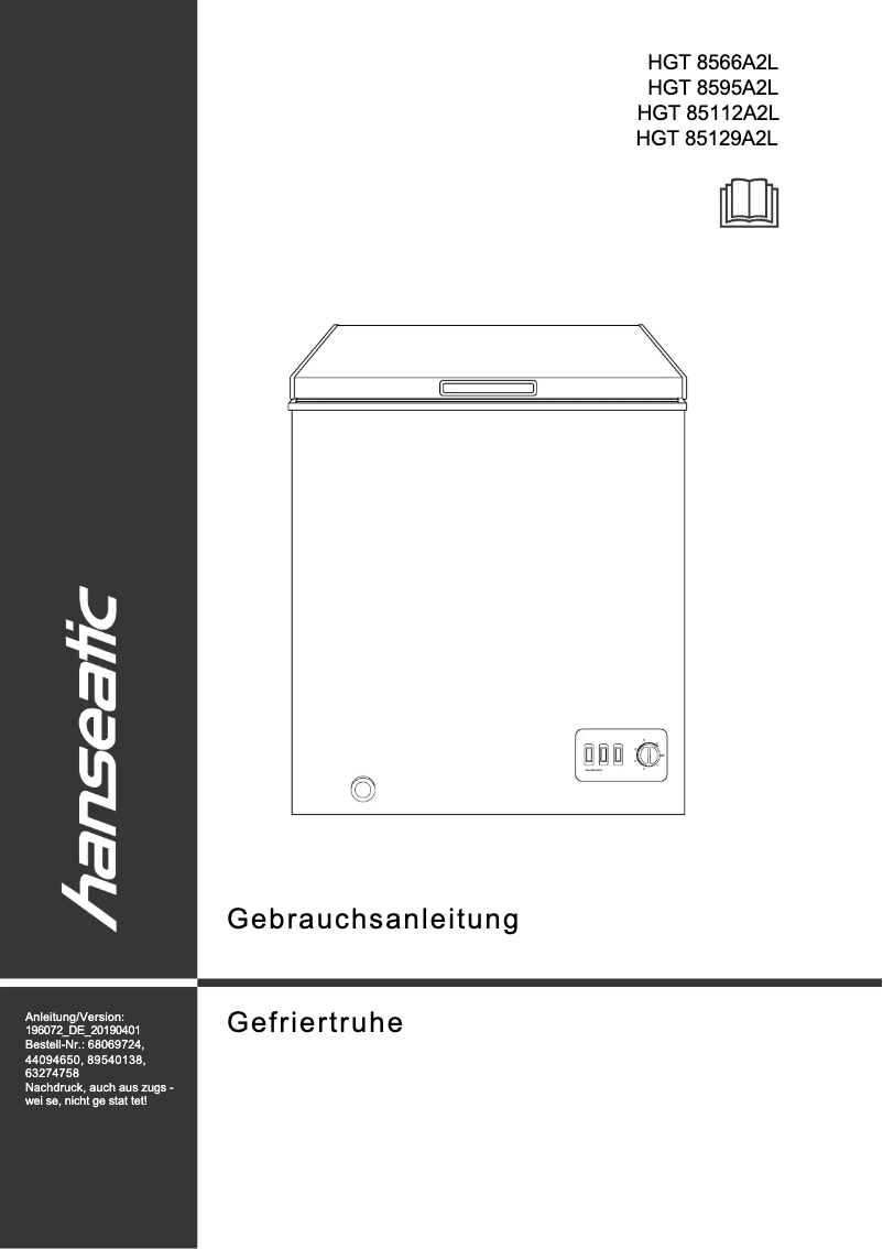 Page 1 de la notice Manuel utilisateur Hanseatic HGT85129A2L