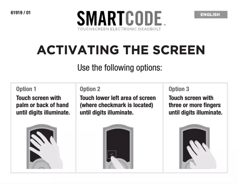 Page 1 de la notice Guide de démarrage rapide Kwikset SmartCode 916