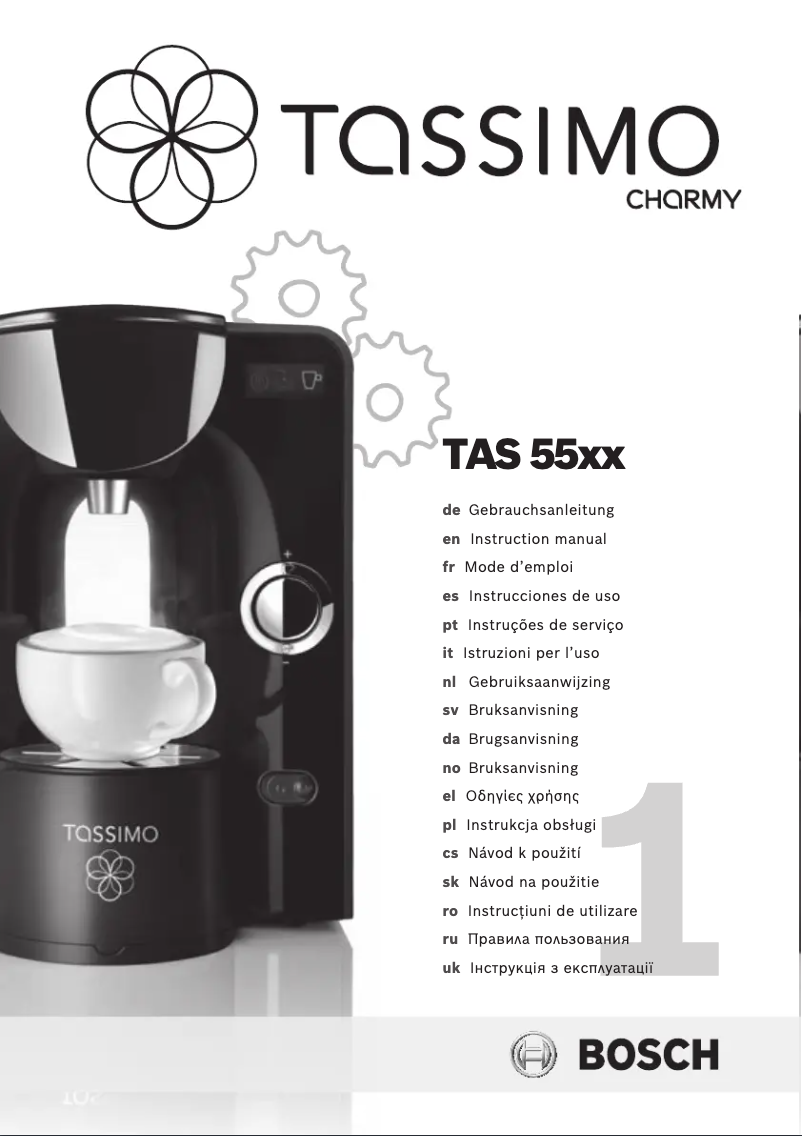 Page n°1 - Manuel utilisateur Bosch Tassimo TAS5541