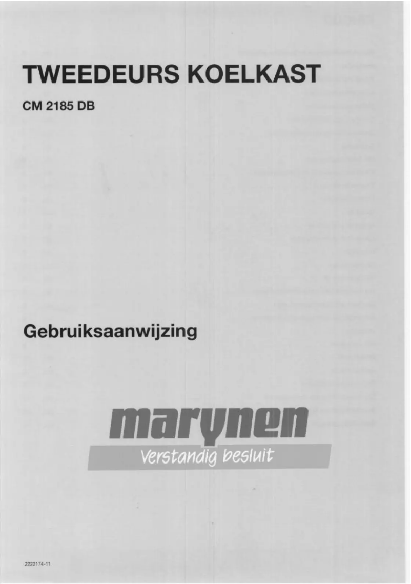 Page 1 de la notice Manuel utilisateur Marynen CM 2185 DB