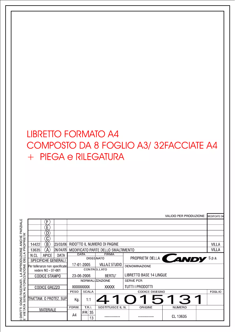Page n°1 - Manuel utilisateur Candy FRCDNF4575