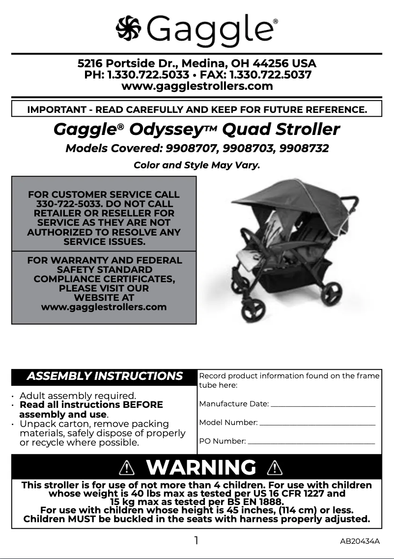 Page n°1 - Manuel utilisateur Gaggle Odyssey