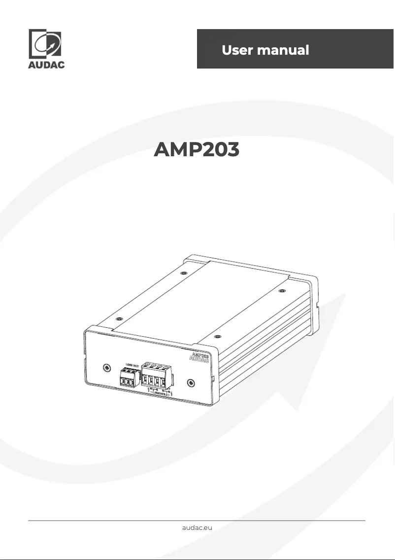 Page n°1 - Manuel utilisateur Audac AMP203