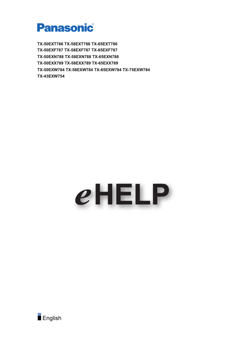 Page 1 de la notice Manuel utilisateur Panasonic TX-50EXW784