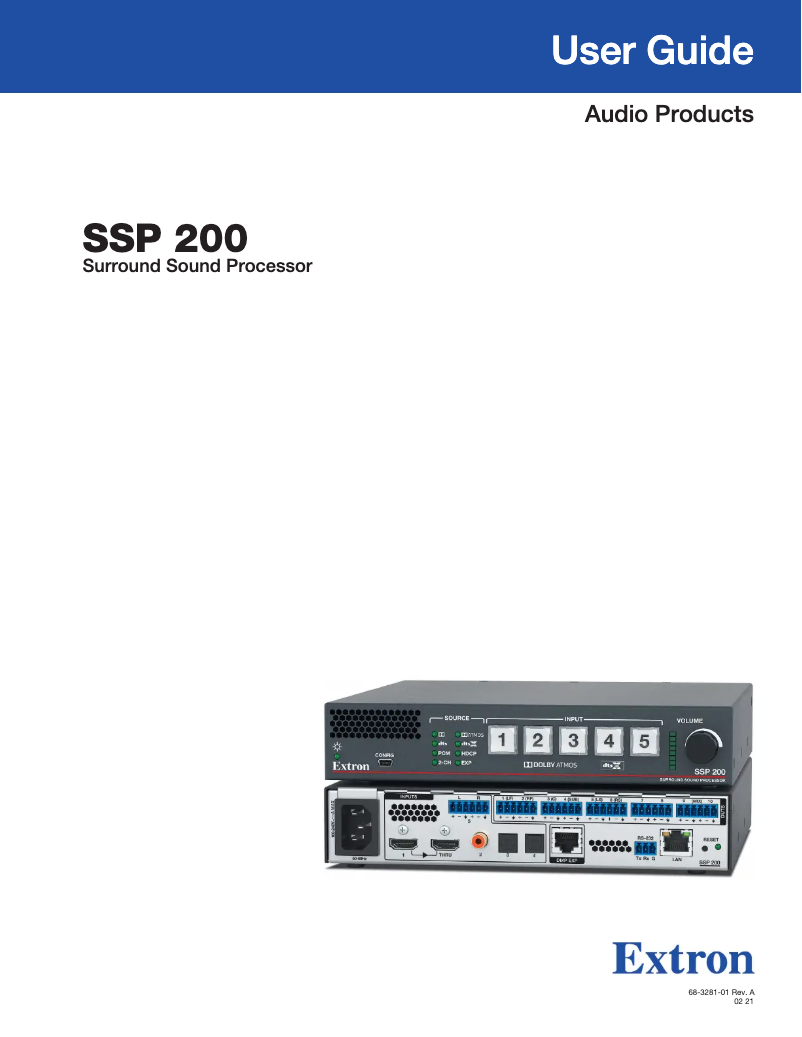Page n°1 - Manuel utilisateur Extron SSP 200