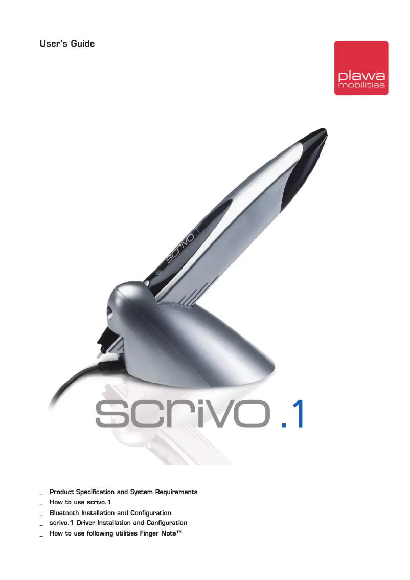 Page 1 de la notice Manuel utilisateur Plawa Scrivo 1