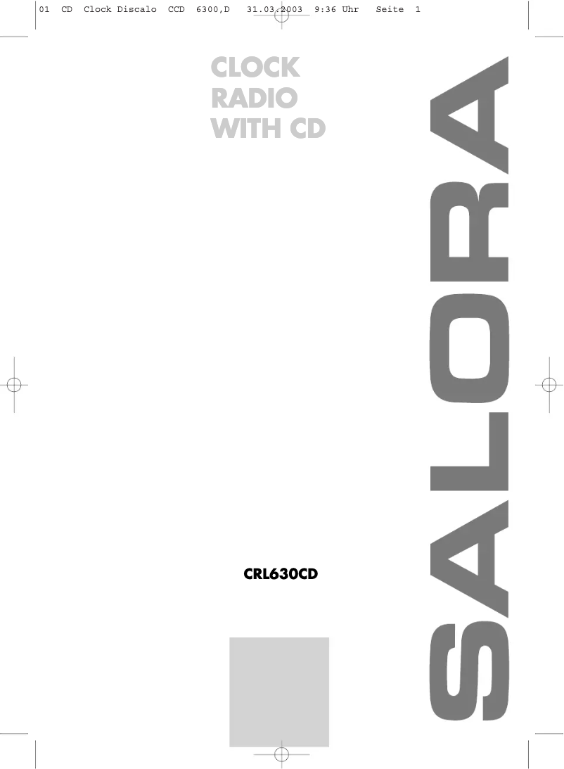 Image de la première page du manuel de l'appareil CRL630CD
