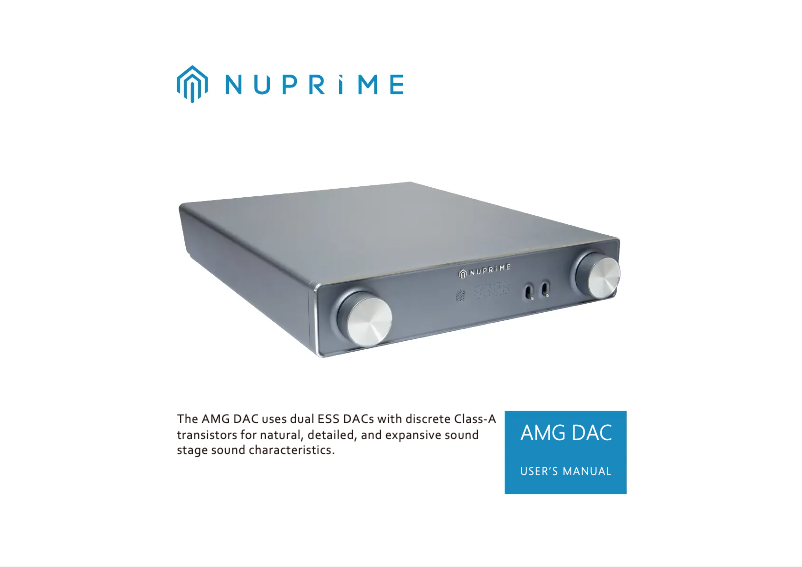 Page 1 de la notice Manuel utilisateur NuPrime AMG DAC