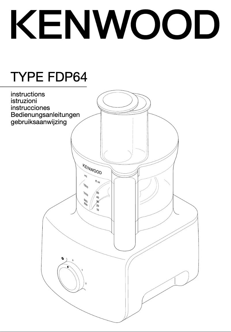 Page 1 de la notice Manuel utilisateur Kenwood Multipro Home FDP643
