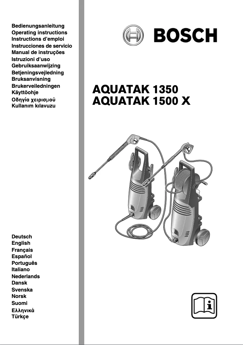 Page n°1 - Manuel utilisateur Bosch Aquatak 1500 X