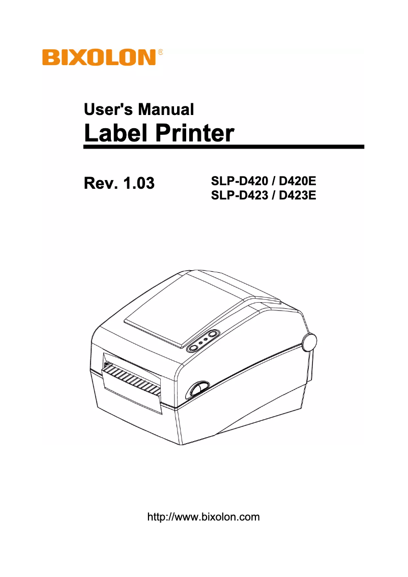 Page n°1 - Manuel utilisateur Bixolon SLP-D423CE