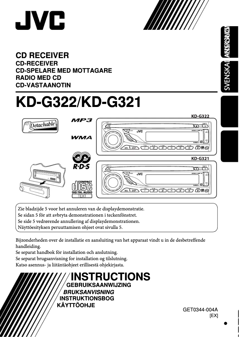 Page n°1 - Manuel utilisateur JVC KD-G321