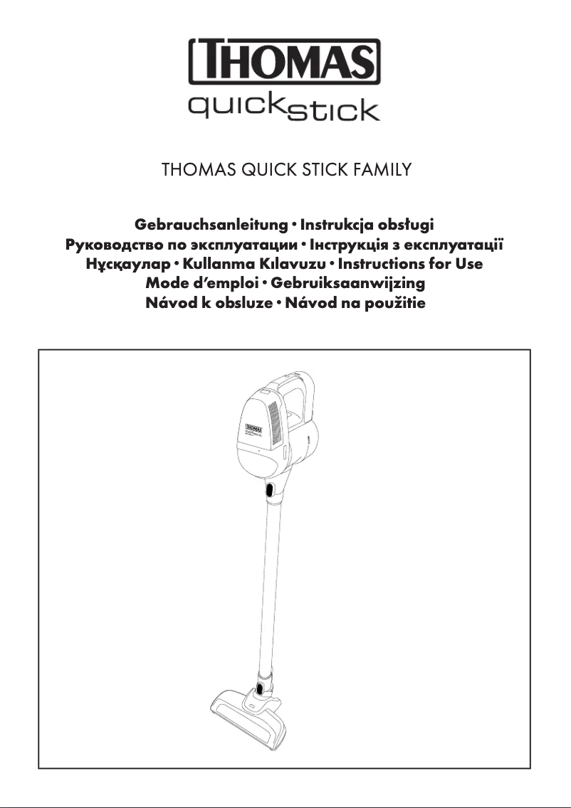 Page n°1 - Manuel utilisateur Thomas Quick Stick Family