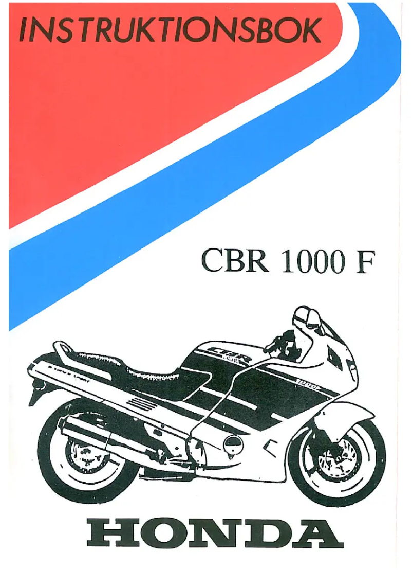 Página 1 del manual Manual de usuario Honda CBR 1000 F (1989)