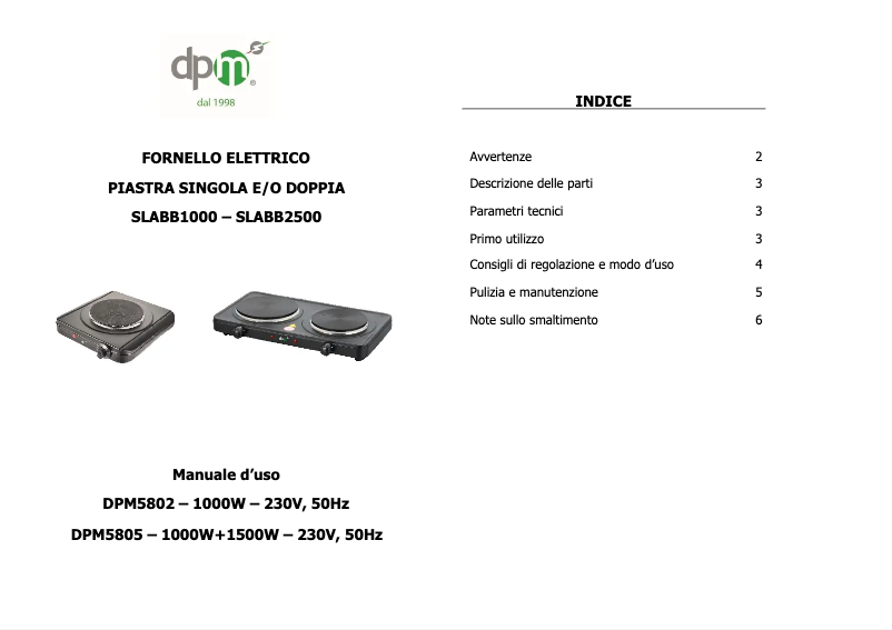 Image de la première page du manuel de l'appareil SLABB2500