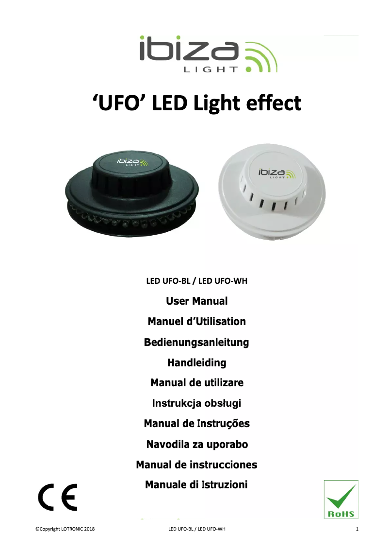 Imagen de la primera página del manual del dispositivo UFO