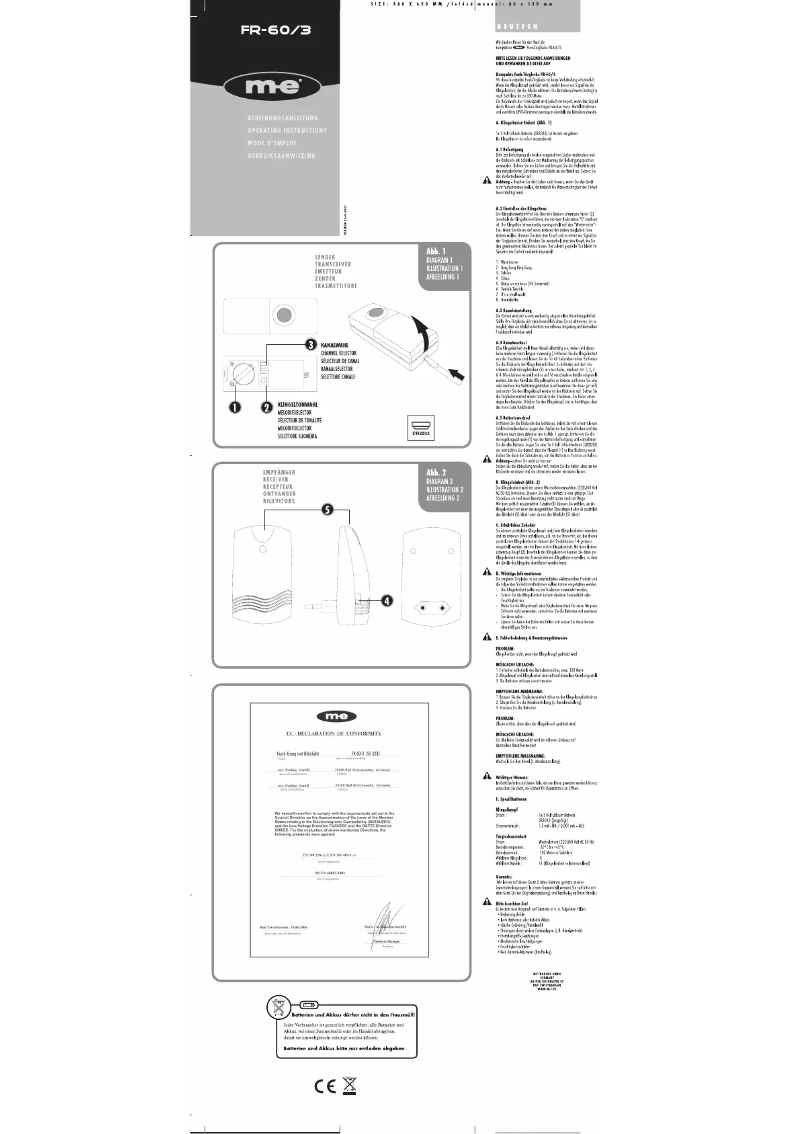 Page 1 de la notice Manuel utilisateur m-e FR-60-3
