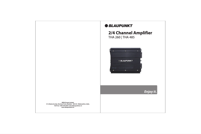 Page n°1 - Manuel utilisateur Blaupunkt THA 485