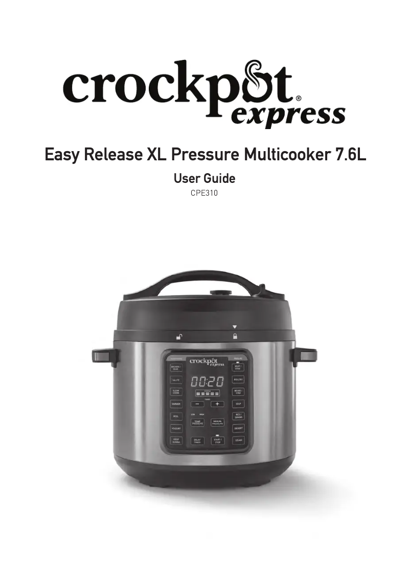 Page 1 de la notice Manuel utilisateur Crock-Pot Express Easy Release XL CPE310
