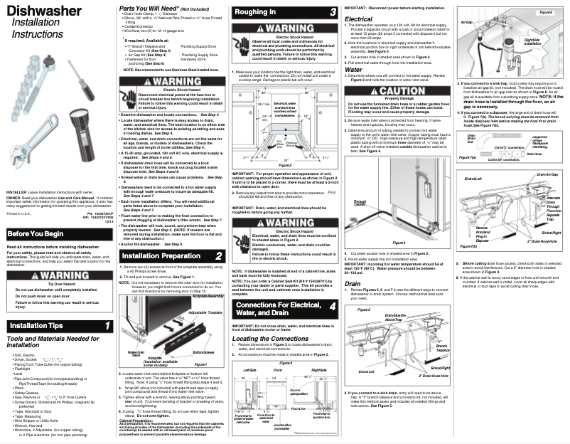 Page 1 de la notice Guide d'installation Frigidaire FGID2466Q