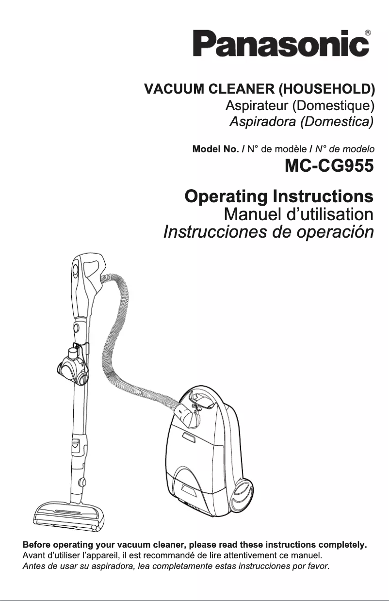 Image de la première page du manuel de l'appareil MC-CG955