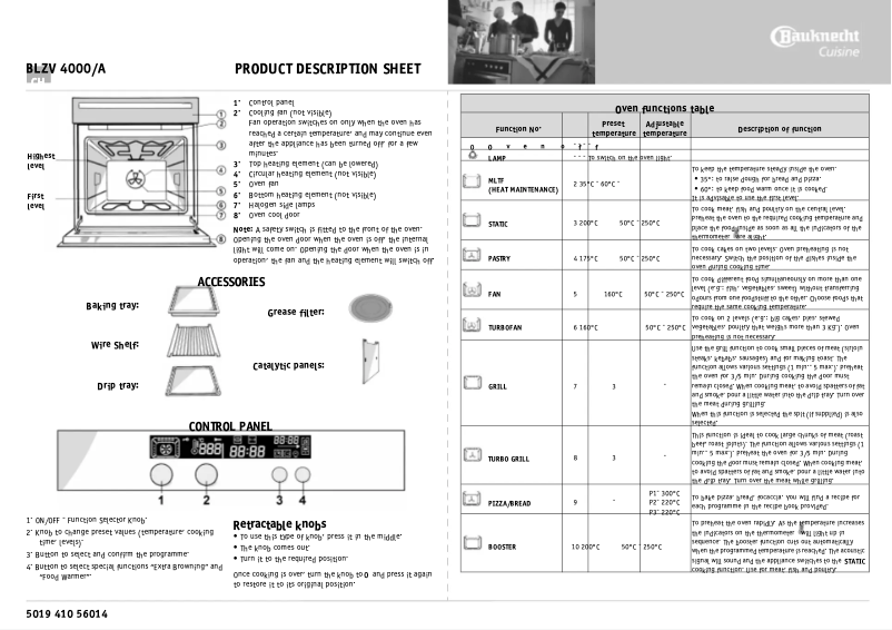 Page n°1 - Manuel utilisateur Bauknecht BLZV 4000