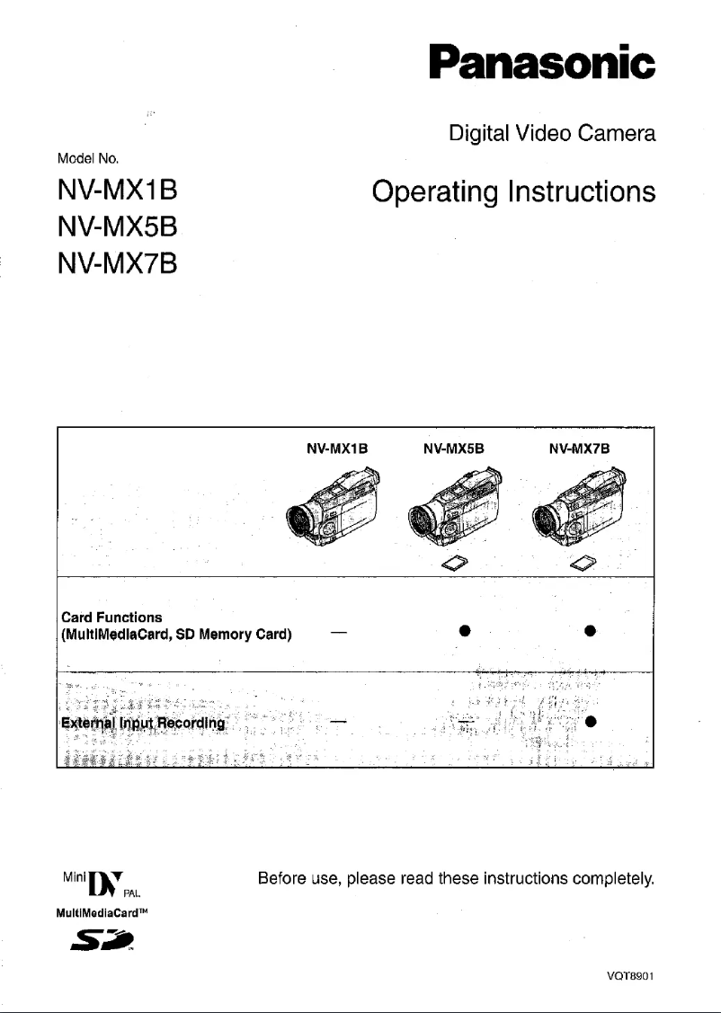 Page n°1 - Manuel utilisateur Panasonic NV-MX5