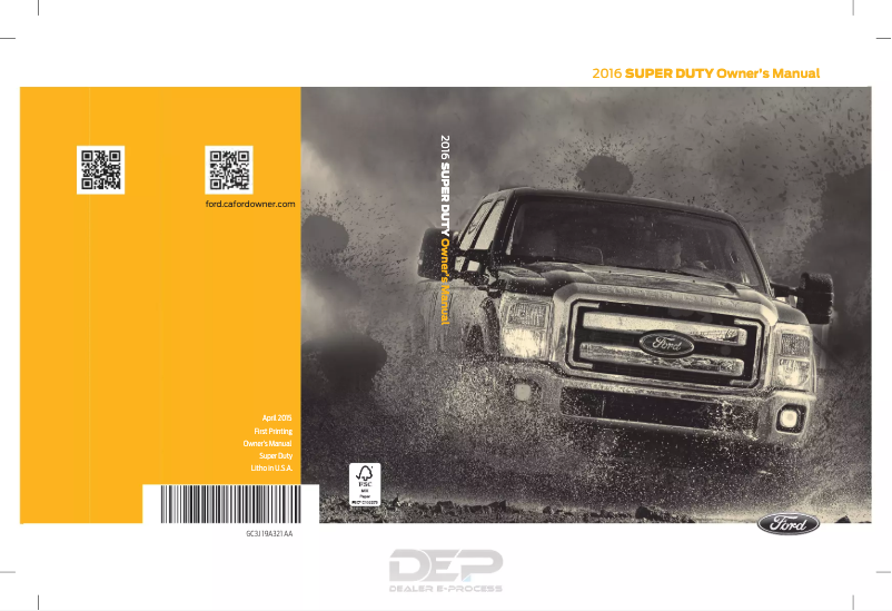 Página 1 del manual Manual de usuario Ford F-250 Super Duty (2016)