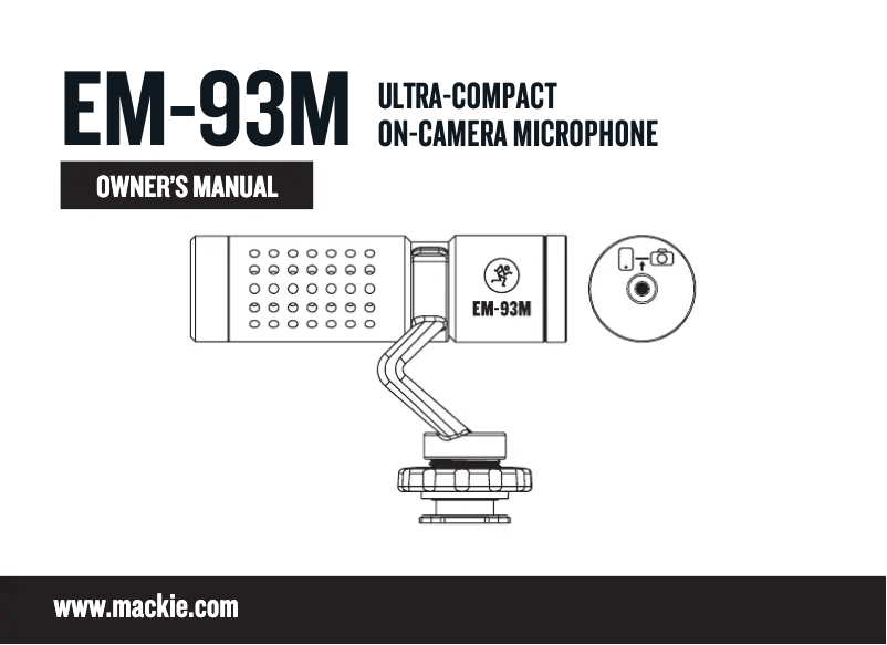 Page 1 de la notice Manuel utilisateur Mackie EM-93M