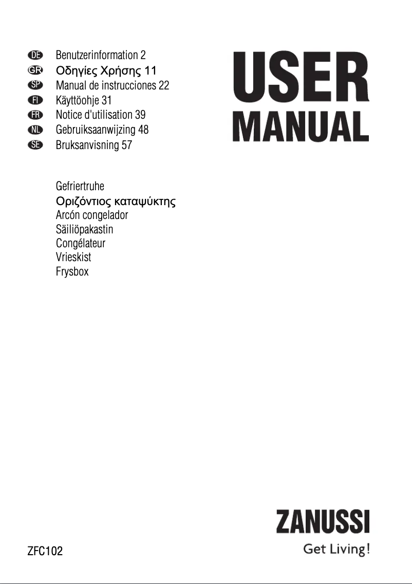 Image de la première page du manuel de l'appareil ZFC 102