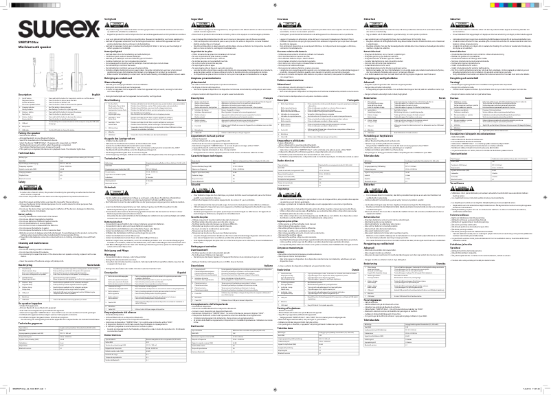 Page n°1 - Manuel utilisateur Sweex SWBTSP100BU