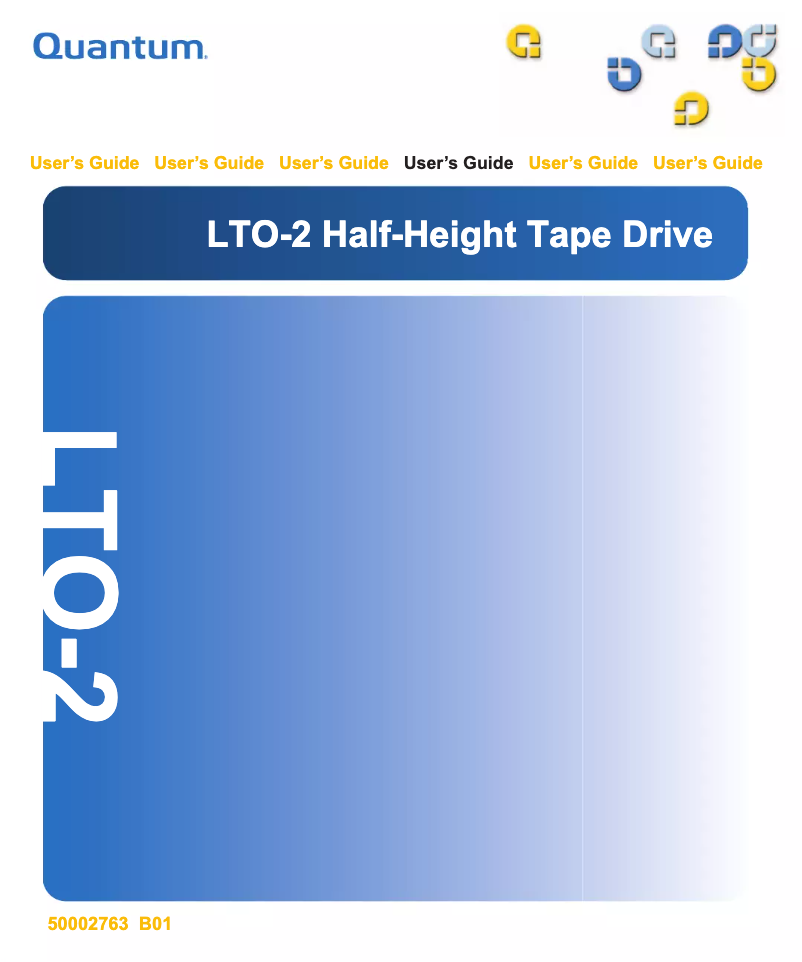 Page n°1 - Manuel utilisateur Quantum LTO-2