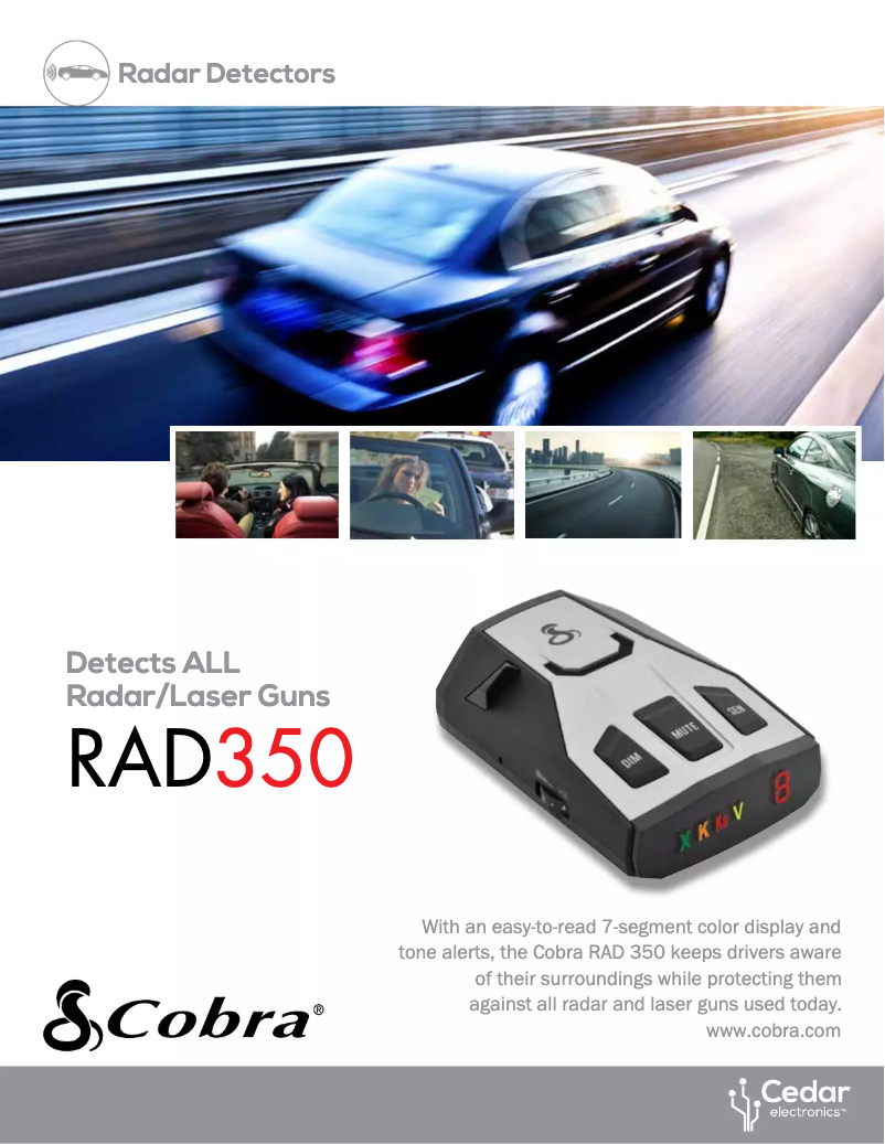 Página 1 del manual Ficha técnica Cobra RAD 350