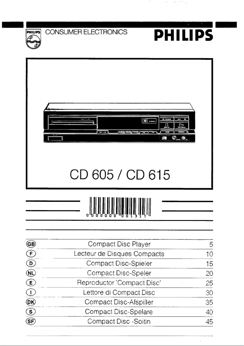 Page n°1 - Manuel utilisateur Philips CD615