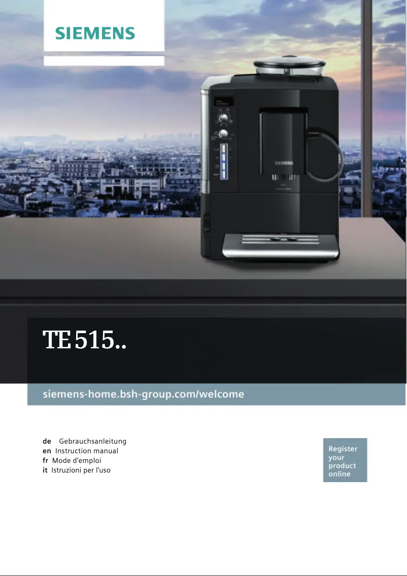 Page n°1 - Manuel utilisateur Siemens EQ.5 macchiatoPlus TE515501DE