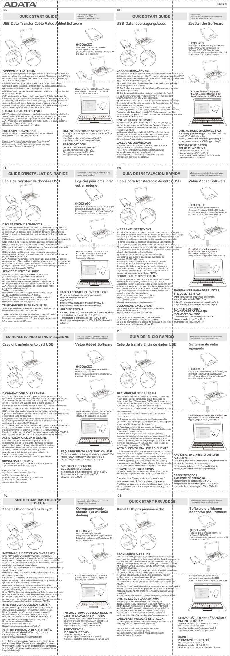 Page 1 de la notice Manuel utilisateur ADATA SC685
