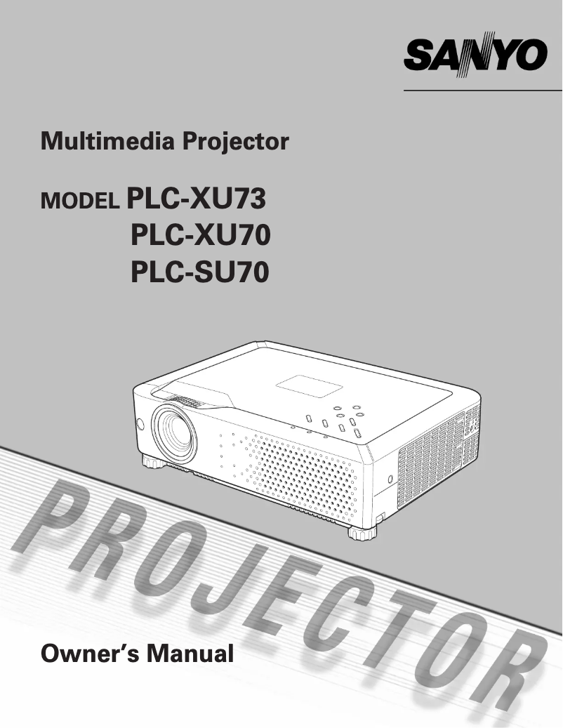 Page 1 de la notice Manuel utilisateur Sanyo PLC-XU73