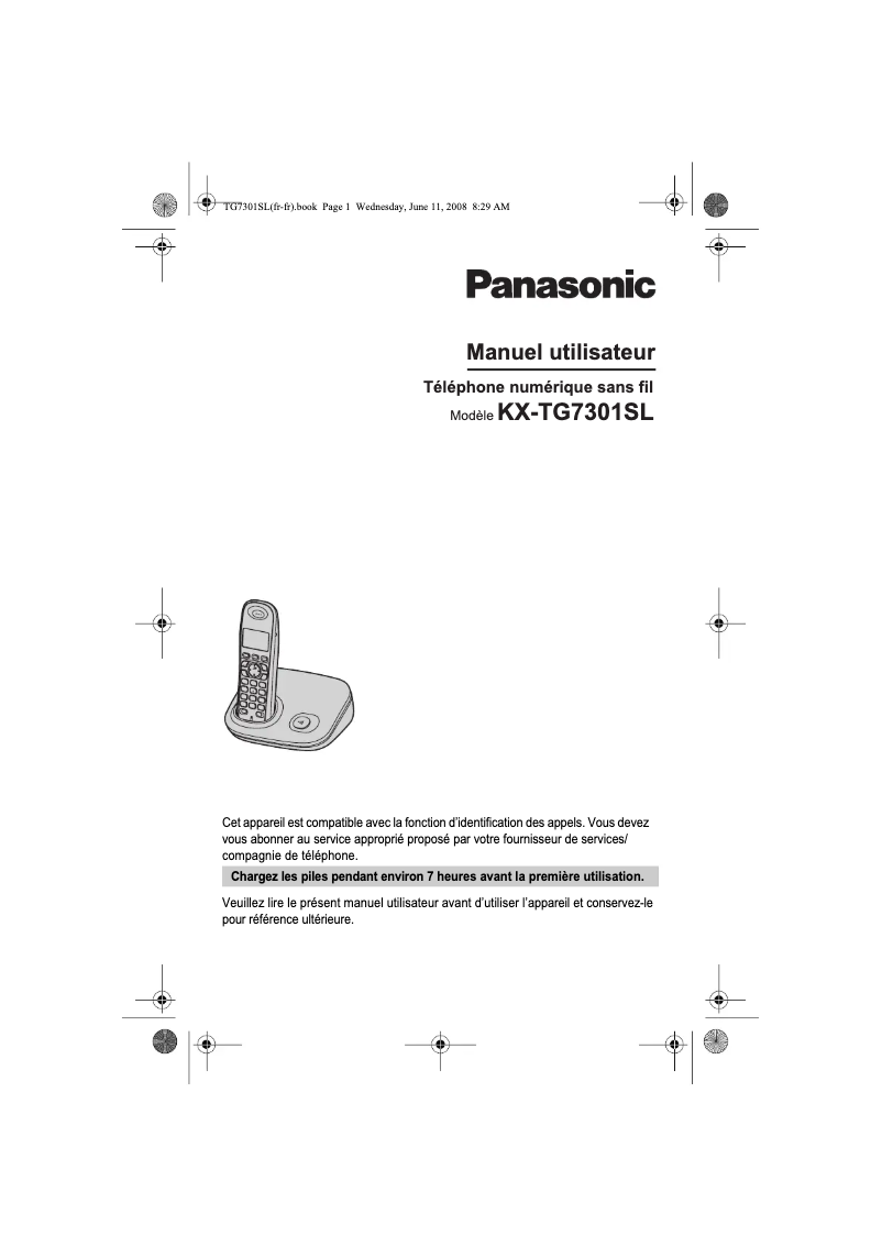 Page n°1 - Manuel utilisateur Panasonic KX-TG7301