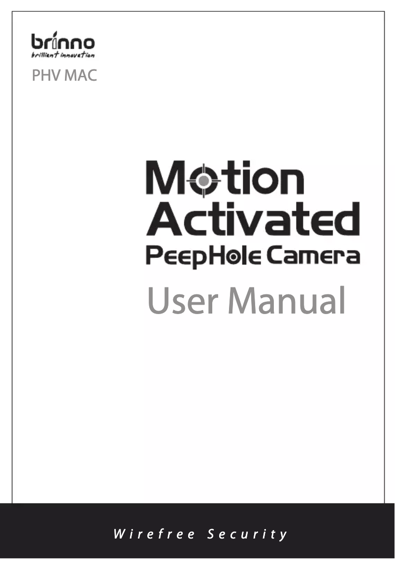 Page 1 de la notice Manuel utilisateur Brinno PHV MAC12