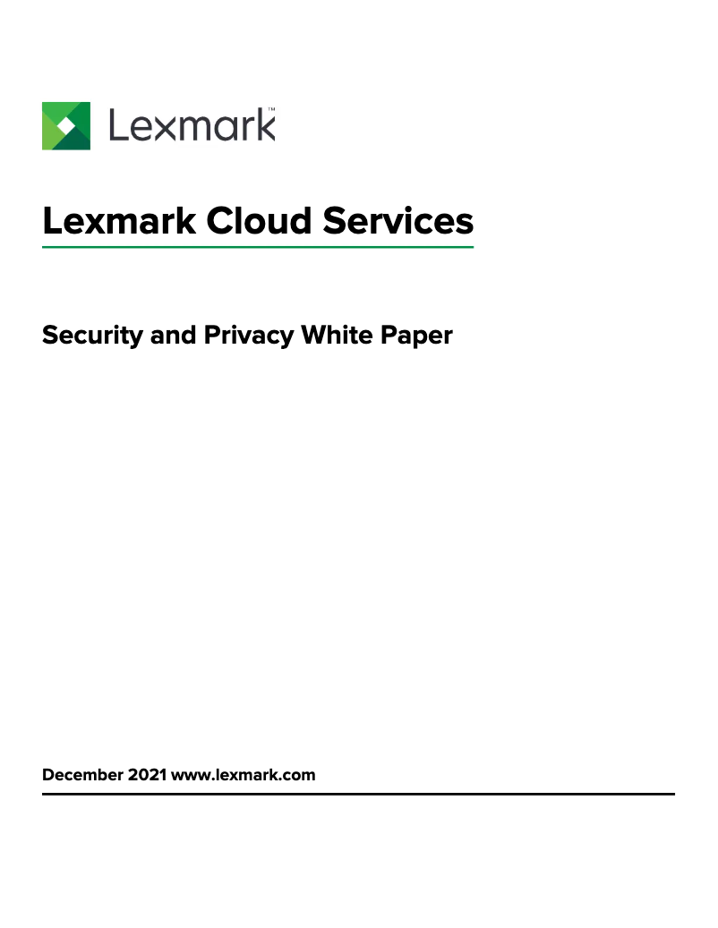Page 1 de la notice Instructions de sécurité Lexmark Cloud Services