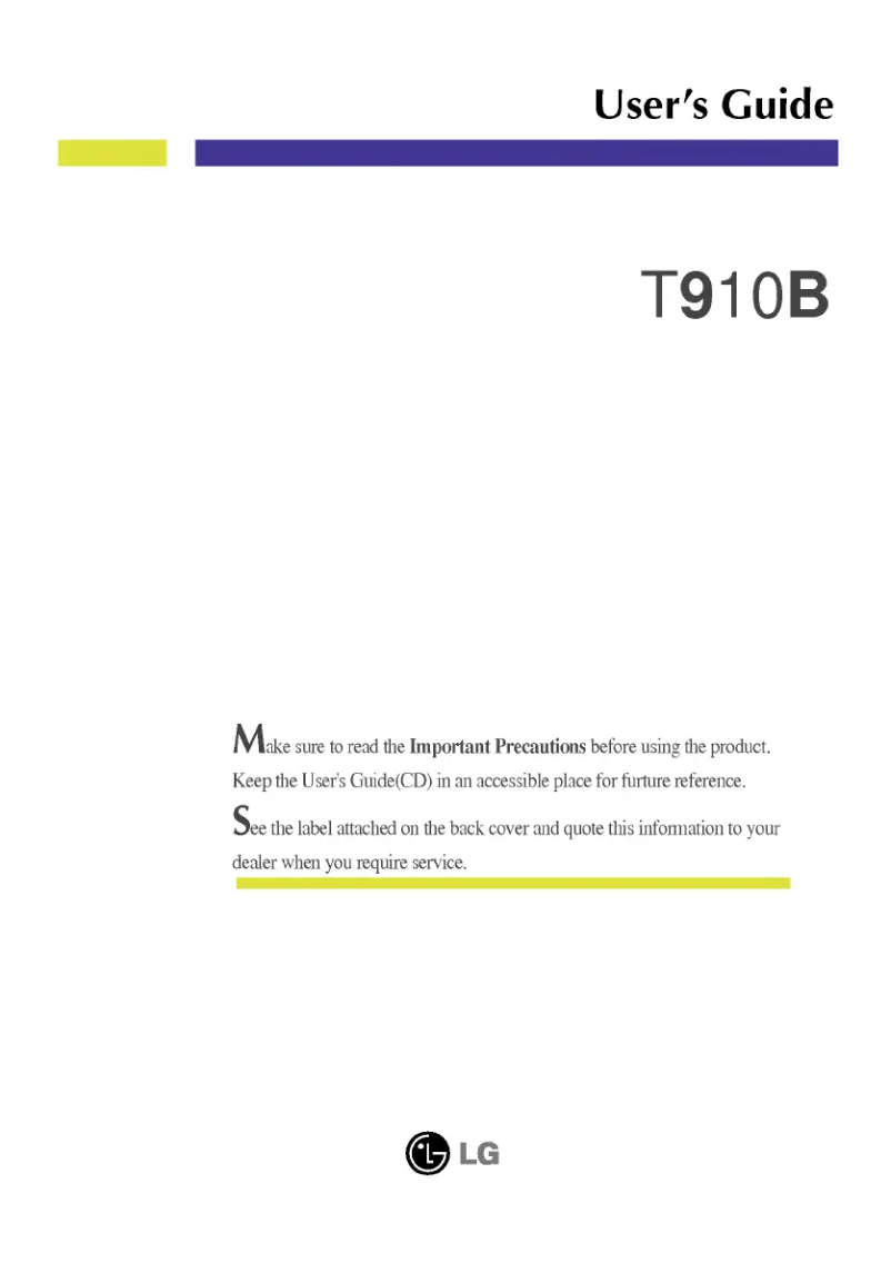 Page 1 de la notice Manuel utilisateur LG T910B