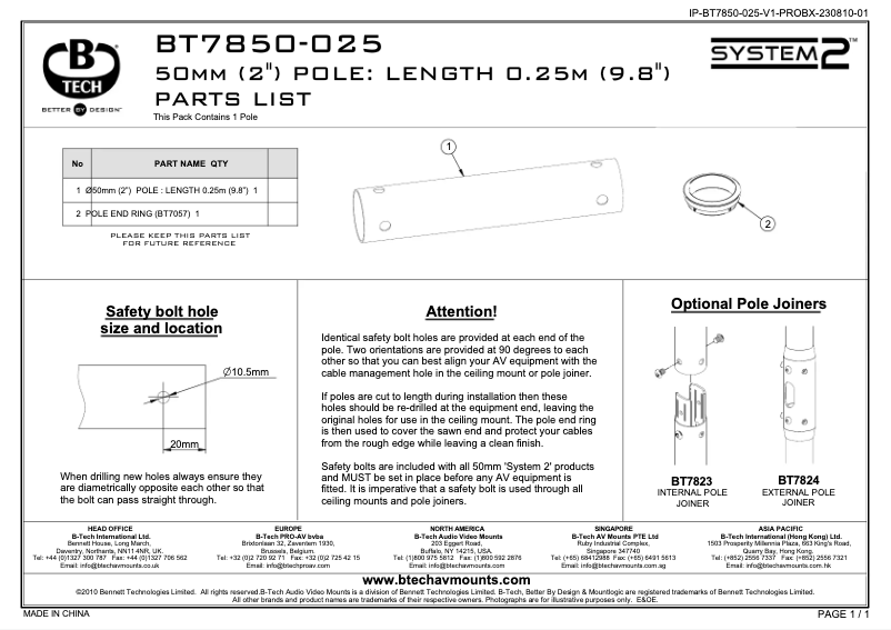 Image de la première page du manuel de l'appareil System 2 BT7850-025