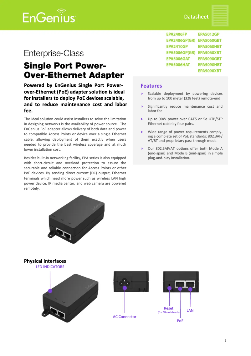 Image de la première page du manuel de l'appareil EAP1300EXT