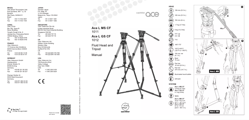 Página 1 del manual Manual de usuario Sachtler System Ace L GS CF