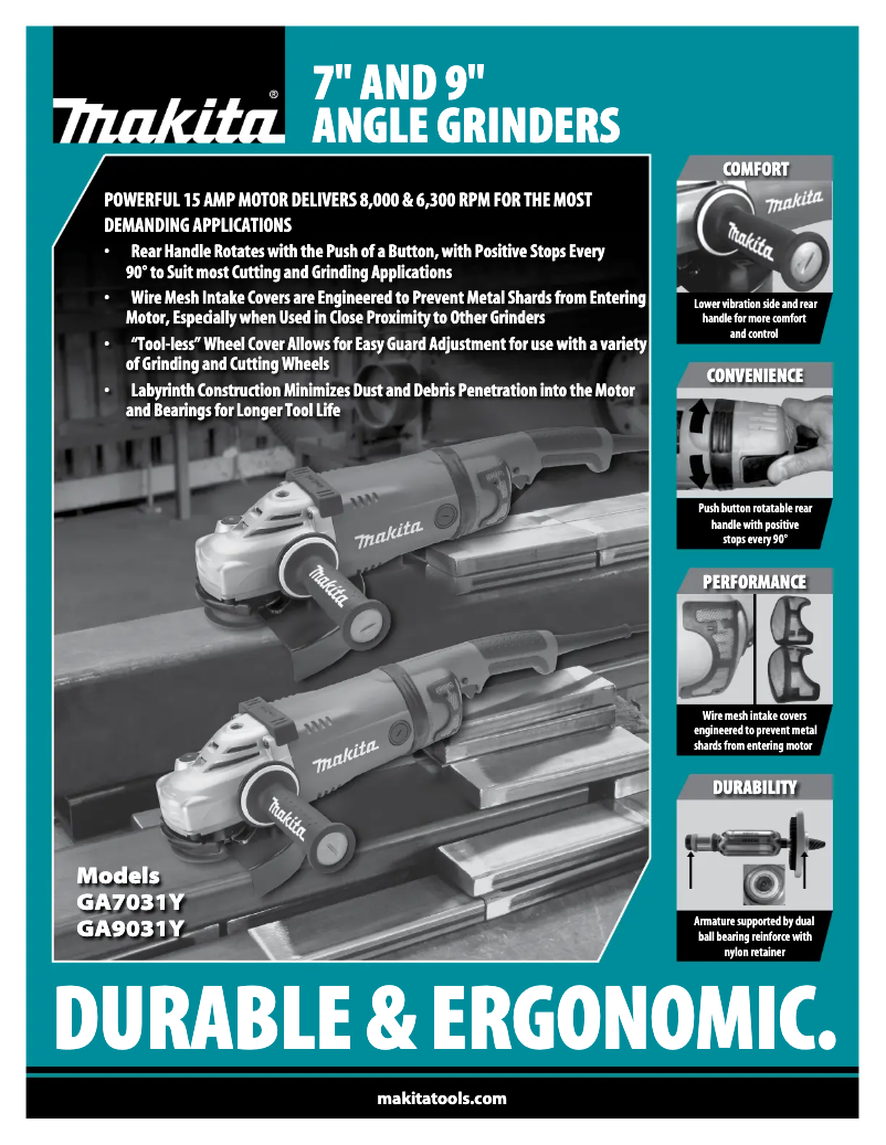 Page 1 de la notice Brochure Makita GA9031Y