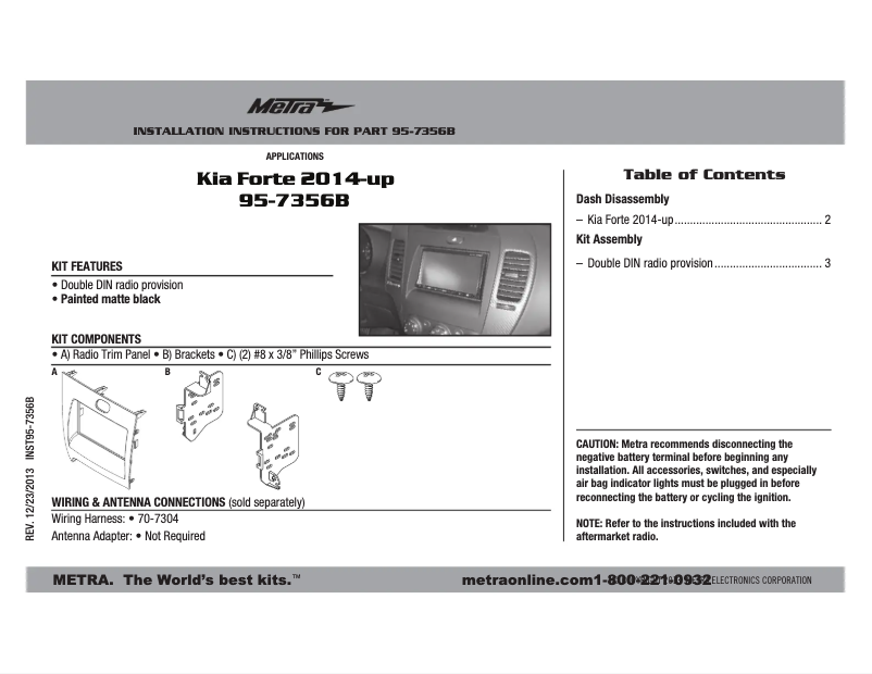 Image de la première page du manuel de l'appareil 95-7356B